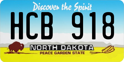 ND license plate HCB918