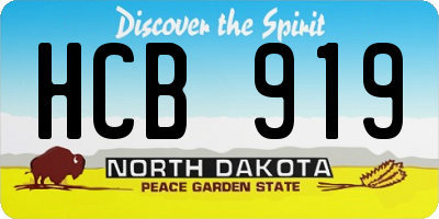 ND license plate HCB919