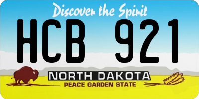 ND license plate HCB921