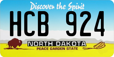 ND license plate HCB924