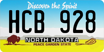 ND license plate HCB928