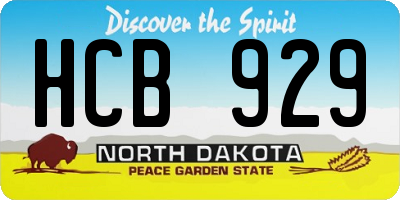 ND license plate HCB929