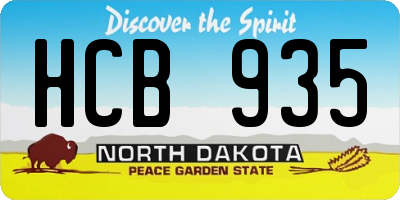 ND license plate HCB935
