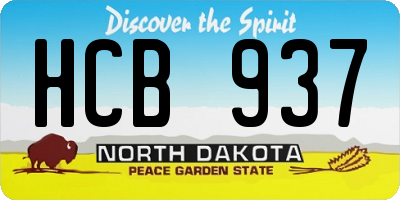 ND license plate HCB937