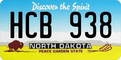 ND license plate HCB938