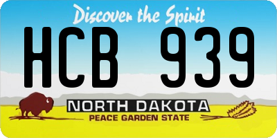 ND license plate HCB939