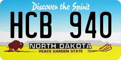 ND license plate HCB940