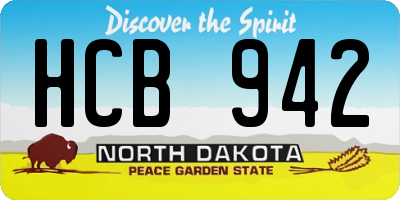 ND license plate HCB942