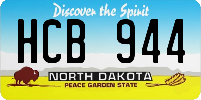 ND license plate HCB944