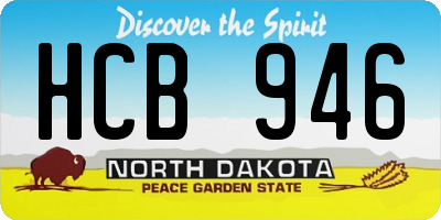 ND license plate HCB946