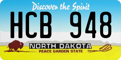 ND license plate HCB948