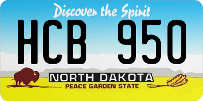 ND license plate HCB950