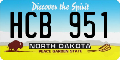 ND license plate HCB951