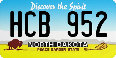 ND license plate HCB952