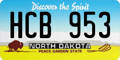 ND license plate HCB953