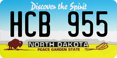 ND license plate HCB955