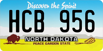 ND license plate HCB956