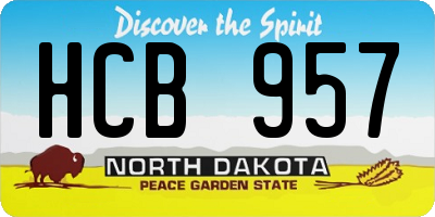 ND license plate HCB957