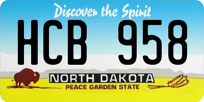 ND license plate HCB958