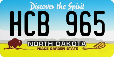 ND license plate HCB965