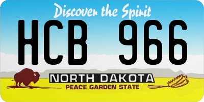 ND license plate HCB966