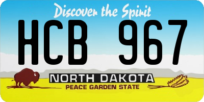 ND license plate HCB967