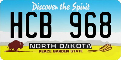 ND license plate HCB968