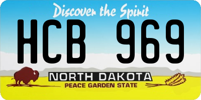 ND license plate HCB969