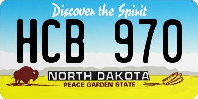 ND license plate HCB970