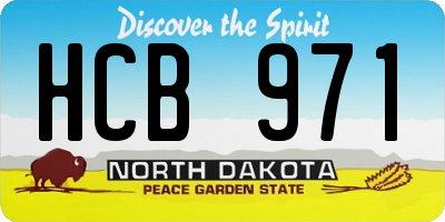 ND license plate HCB971