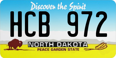 ND license plate HCB972