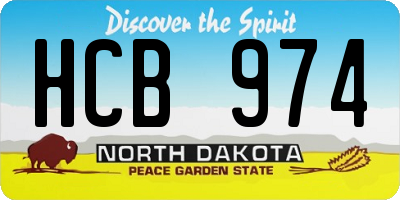 ND license plate HCB974