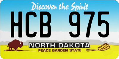 ND license plate HCB975