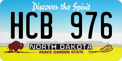 ND license plate HCB976