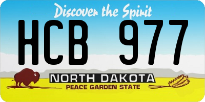 ND license plate HCB977