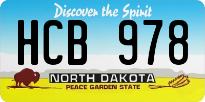 ND license plate HCB978