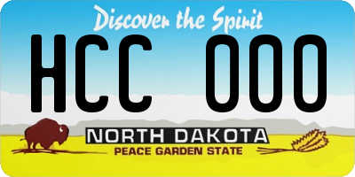 ND license plate HCC000