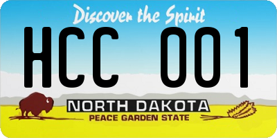 ND license plate HCC001