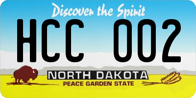 ND license plate HCC002