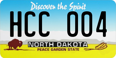 ND license plate HCC004