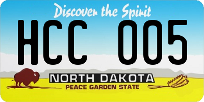 ND license plate HCC005