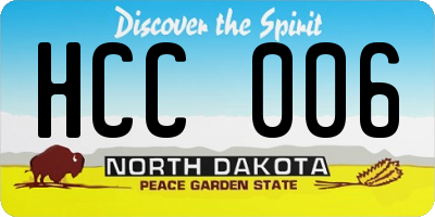 ND license plate HCC006