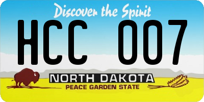 ND license plate HCC007