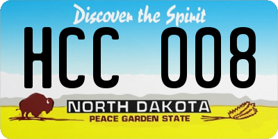 ND license plate HCC008