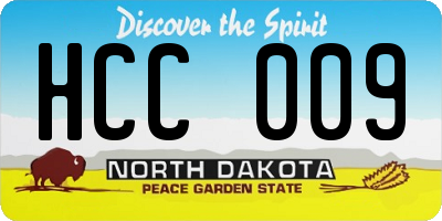 ND license plate HCC009