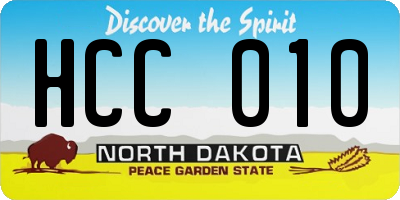 ND license plate HCC010