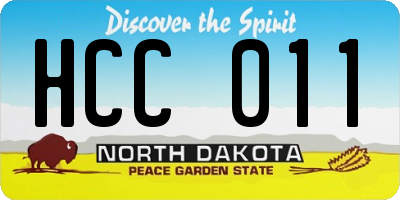 ND license plate HCC011