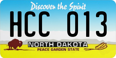 ND license plate HCC013