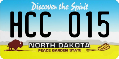 ND license plate HCC015