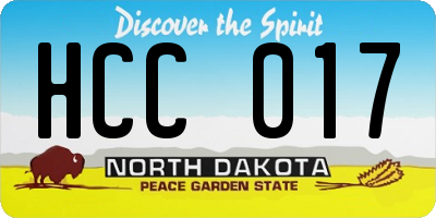 ND license plate HCC017